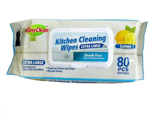 EasyClean Lemon Extra Large Kitchen Cleaning Wipes 80 pack