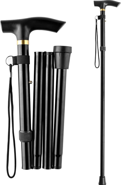 Easy Folding Lightweight Walking Stick Adjustable Aluminium Cane Assorted Colours (2838A)