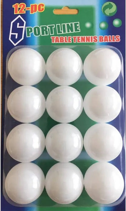 (PACK OF 12) PLAIN WHITE PING PONG BALLS / TABLE TENNIS BALLS SIZE 3.5CM (6447)