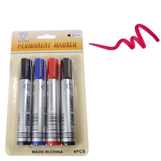 Permanent Markers Pack of 4 Assorted Colours (1732)