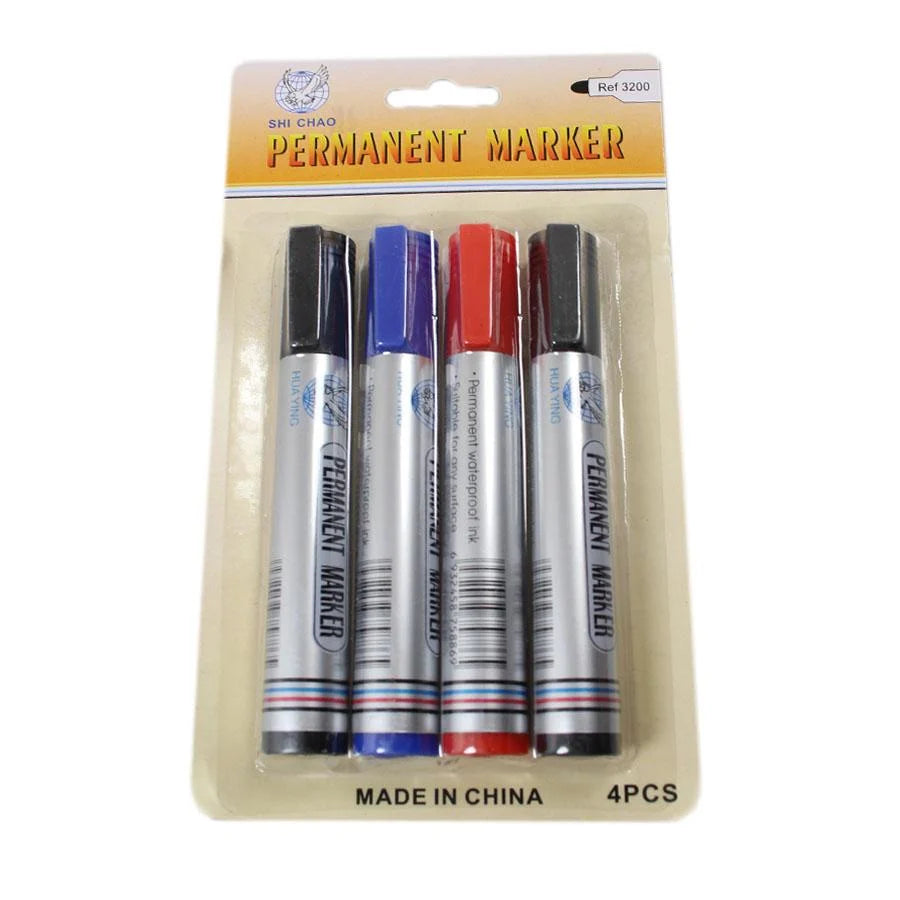 Permanent Markers Pack of 4 Assorted Colours (1732) (large letter 100g)