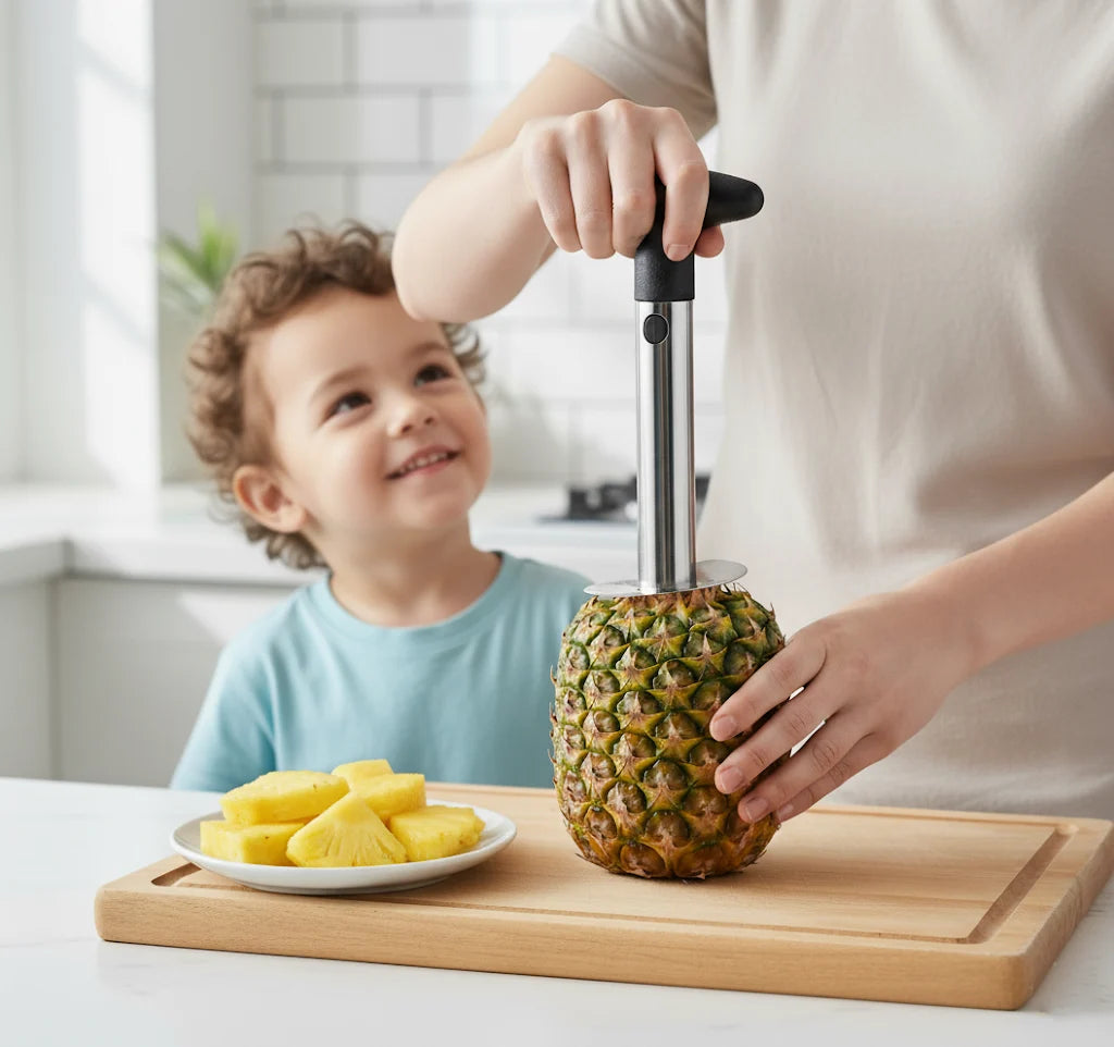 Metal Pineapple Corer Kitchen Tool Fruit Slicer with Plastic Handle 23 x 8 x 3cm (1503)